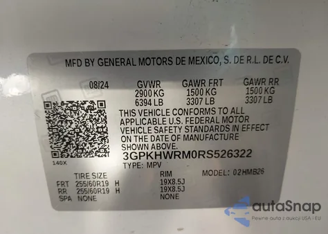 2024 Honda Prologue Touring from USA, damaged, VIN 3GPKHWRM0RS526322